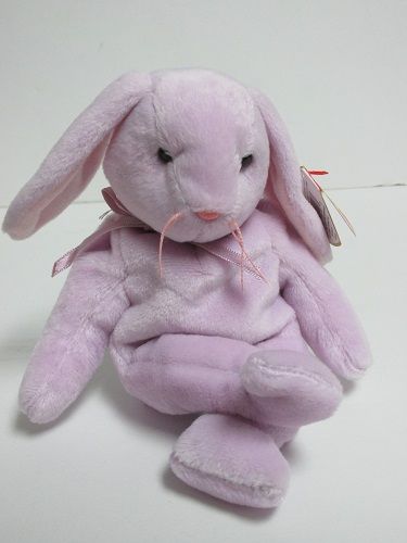 Floppity, Lavender Bunny Rabbit, Ty Beanie Baby<br> (P.V.C. Pellets-5th Gen. Swing Tag)<br>(Click on picture-FULL DETAILS)